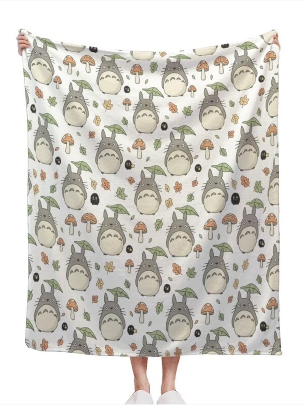 Whimsical Gray Cartoon Character Plush Throw Blanket - Cozy White Background